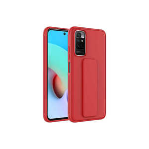 Funda de silicona a prueba de golpes Netzy SAFA Qstand para Xiaomi Redmi Note 11S, antihuellas, compatible con 5G, Redmi 10C, Mi 11 Lite, color rojo - Product Image 1