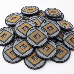 Badge rond en PVC souple, patch 3D en caoutchouc, microchip CPU, fabrication directe, pour sac à dos, veste, casquette, uniforme, usage extérieur - Product Image 1