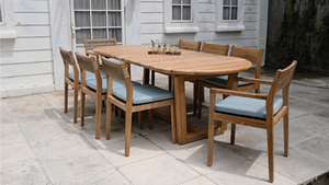 La Cana Oval Solid Teak <b>Foldable</b> 8 Seater Modern Outdoor <b>Dining</b> <b>Table</b> - Product Image 4
