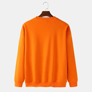 เสื้อสเวตเตอร์แบบสวมหัวสำหรับผู้ชายเสื้อสเวตเชิ้ตมีฮู้ดเสื้อจั๊มเปอร์ผ้าฝ้าย100% คอกลมสำหรับผู้ชายใส่สบายฤดูหนาว - Product Image 5