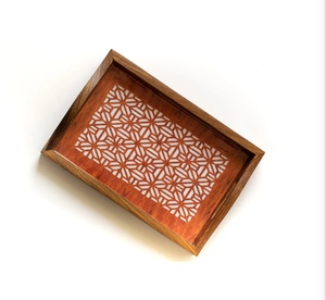 Rectángulo bohemio recubierto de esmalte personalizado para bandeja de servicio hecha a mano de madera producto decorativo del fabricante de la India - Product Image 4