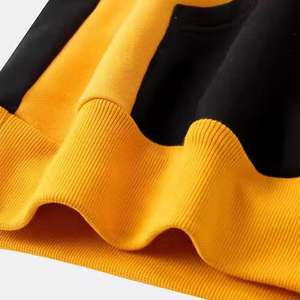 Sweat à capuche avec poche kangourou et cordon de serrage pour hommes, 100% coton personnalisé, panneau en polaire multicolore, couture, 400 grammes - Product Image 4