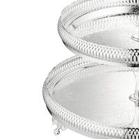 Vente chaude de serveur de piédestal de gâteau à deux niveaux de style contemporain riser de vitrine de dessert personnalisé au prix de gros