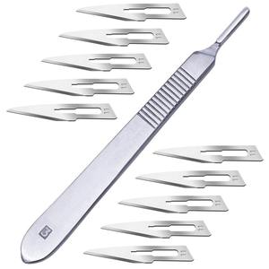 100 Sterile Surgical Blades with Free Titanium <b>Scalpel</b> <b>Knife</b> Handle Medical Dental Tools Surgical Grade Blades #11 - Product Image 6