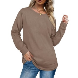 Sudadera de algodón de gran tamaño para mujer, cómoda, sólida, con cuello redondo y manga larga de lujo, al mejor precio, de Bangladesh - Product Image 6