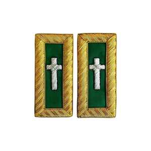 Bas prix bonne qualité nouveau style maçonnique manches OEM desservi dernier style manches croix lingot broderie - Product Image 6