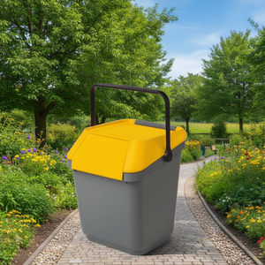 EASYMAX Yellow Waste <b>Bin</b> 45Lt Polypropylene With <b>Lid</b> For Outdoor Use - Product Image 3