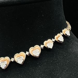 Collier rond taille brillant en or massif 14K avec diamants naturels pour femmes Collection de bijoux de luxe avec évaluation par un tiers - Product Image 5