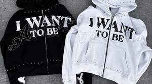 Professional Manufacture 100% Cotton High Quality Man Tracksuit Heavy Weight <b>Fabric</b> <b>Rhinestone</b> Zipper Embroidered Zippered - Product Image 6