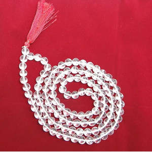 SPHATIK JAAP MALA 7mm 108+1 Perles en cristal transparent en vrac pour Pooja et Astrologie 100% Originales et Certifiées - Product Image 3