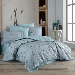 Ensemble de housse de couette en popeline double Martha Mint Hobby - Product Image 1