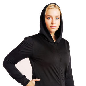Two Piece Thermal Sweat Suit with Hoodie and Zipper Closure for Gym and Fitness Heat Retention - Product Image 3