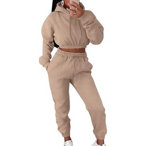 Vêtements de sport pour femmes, survêtement skinny uni, tendance 2026, respirant, 100% coton, hiver, séchage rapide, polaire, taille élastique - Product Image 4