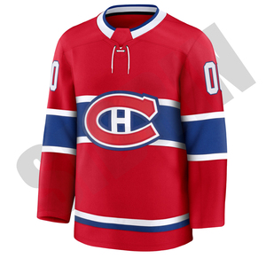 Maillot de hockey sur glace des Canadiens de Montréal, fabriqué par Sibrin, de qualité supérieure, sublimé, logo personnalisé, 100% polyester, écologique, service OEM - Product Image 2