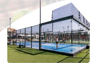 Proveedor de centro deportivo de club de alta calidad, cancha de tenis de Pádel clásica panorámica con techo de <span class=keywords><strong>padel</strong></span> personalizado para interiores y exteriores con carpa - Product Image 3