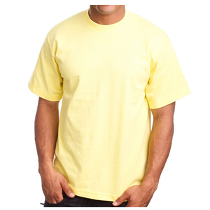 T-shirt pour homme 100% coton biologique Design uni Logo personnalisé et couleur unie Tissu tricoté - Product Image 5