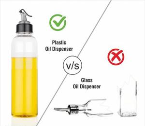 ขวดน้ำมันพลาสติกแบบมืออาชีพ 1000 มล. ดีไซน์หรู เป็นมิตรกับสิ่งแวดล้อม พร้อมหัวจ่ายน้ำมันแบบริน ปิดสนิท สำหรับครัว ร้านอาหาร บาร์ - Product Image 2