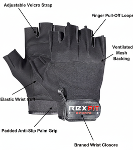 Rexfit Sports Lightweight Gym <b>Gloves</b> for <b>Women</b> Breathable <b>Fingerless</b> Exercise <b>Gloves</b> for Fitness Cycling & Workout - Product Image 5