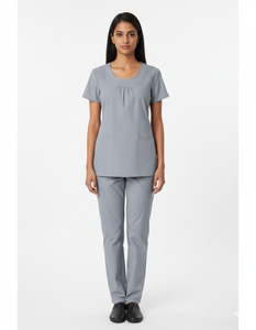 ชุดยูนิฟอร์มพยาบาลคุณภาพสูง ผ้าโพลีเอสเตอร์ผสมคอตตอน แบบถัก สำหรับทุกเพศ ตรวจจับการสัมผัสเข็มได้ - Product Image 1