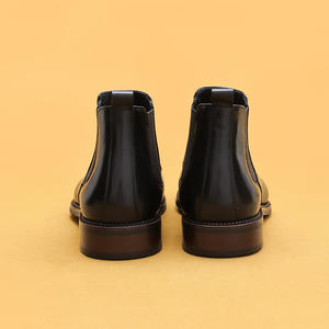 High-quality <b>winter</b> fleece Chelsea <b>boots</b>, men's genuine leather British-style pointed-toe business formal high-top leather shoes - Product Image 4