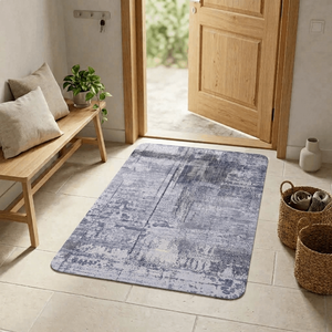 Alfombra Rectangular Delgada para Interiores, de Poliéster, Antideslizante, con Base de Goma, con Estampado Abstracto, Estilo Industrial, Decorativa y de Fácil Cuidado, Marca DarianA Loft - Product Image 3