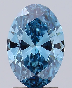 Diamante cultivado en laboratorio de forma ovalada azul Fabricación de joyas Diamante CVD - Product Image 1