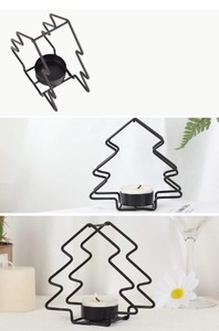 Tableware <strong>Candle</strong> Stand Metal <strong>Wire</strong> Customize Christmas <strong>Tree</strong> Design <strong>Candle</strong> <strong>Holder</strong> Elegant Black Tealight <strong>Candle</strong> <strong>Holder</strong> for Home