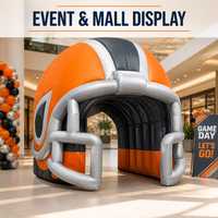 Tunnel gonflable personnalisé en forme de casque, thème sportif, entrée pour joueurs, passage gonflable pour stade, événement sportif scolaire, accessoire de décoration