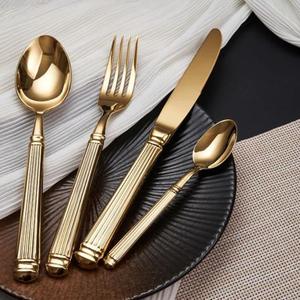 Durable Eco-Friendly Stainless Steel Dishwasher Safe Flatware <b>Set</b> with <b>Knives</b> <b>Forks</b> <b>Spoons</b> Serving Utensils and Dessert Cutlery - Product Image 6