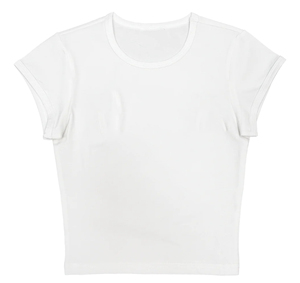 เสื้อยืดแขนสั้นสำหรับผู้หญิงเสื้อครอปท็อปประดับพลอยเทียมธรรมดาเสื้อครอปสำหรับ Y2K คอกลมออกแบบโลโก้ได้ตามต้องการ - Product Image 2