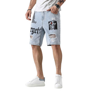 Short en jean durable pour hommes Design personnalisé pour des tenues décontractées avec ceinture confortable - Product Image 2