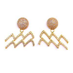 ชุดต่างหูเงินสเตอริ925สำหรับผู้หญิงชุดแต่งงานประดับด้วยพลอยบุษราคัมสีขาวชุบทองเวอร์มีลสไตล์คลาสสิก - Product Image 1