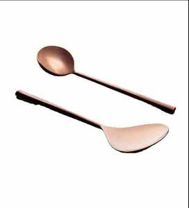 Ensemble de couverts aspect antique en acier inoxydable, finition miroir, durable, moderne, cinq pièces (cuillère, fourchette) - Product Image 3