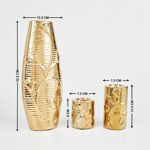 Floreros Elegantes y Modernos de Aluminio para Piso con Diseño de Tallo, Decorativos de Alta Calidad, 32.5x12.5 cm, para Bodas - Product Image 3