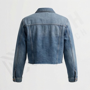 Veste en jean pour femmes grandes tailles, usage extérieur, nouveau design, tendance, décontractée, streetwear, vêtements, couleur personnalisée - Product Image 2