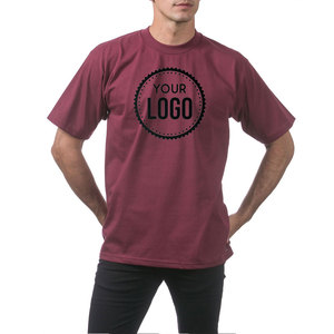 Pro Club Hombres Peso pesado Algodón liso Manga corta Cuello redondo Caqui Gran altura Camiseta para hombres Camiseta suelta de moda de gran tamaño - Product Image 6