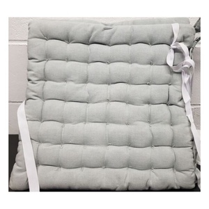 Customizable Organic Cotton Padded Chair <b>Cushions</b> Beige Floral Printed 43x 46cm Anti-Slip New Home <b>Large</b> Digital Logos Hotels - Product Image 3