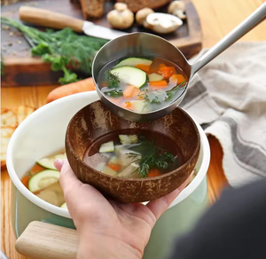 Juego de comedor de cuenco de madera de coco para una vida ecológica - Product Image 3