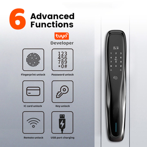 Nouveau design de haute sécurité Tuya App sécurité serrure de porte biométrique empreinte digitale mot de passe déverrouiller serrure intelligente sans clé pour la maison hôtel - Product Image 2