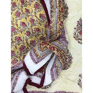 Colcha Doble de Algodón con Estampado Artesanal, Colcha Tradicional Kantha para el Hogar, Diseño de Patchwork Hecho a Mano para Verano e Invierno, para Bebés - Product Image 1