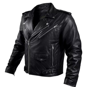 โรงงานที่กําหนดเองบุรุษบางรถจักรยานยนต์แจ็คเก็ตหนังแท้คุณภาพสูง - Product Image 4