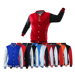 OEM de alta calidad parche bordado hombres Universidad personalizado béisbol bombardero Letterman Crop cuero manga más tamaño Varsity chaqueta - Product Image 1