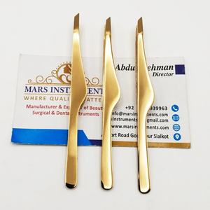 Pinces à épiler pour les sourcils, pinces à épiler inclinées, fabrication artisanale, professionnelles, pour les sourcils, le visage et l'épilation, meilleure fermeture, acier inoxydable - Product Image 2