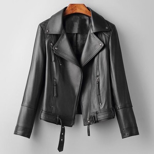 Chaqueta de cuero de manga larga para mujer recién llegada de fabricación de fábrica, chaqueta de cuero personalizada para mujer al por mayor - Product Image 1