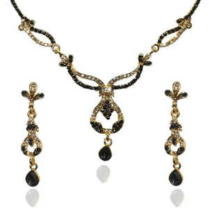 The99Jewel Fine Jewelry Set Collar austriaca de piedra negra chapada en oro 1103903 - Product Image 1