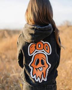 <span class=keywords><strong>Sweat</strong></span> à capuche imprimé <span class=keywords><strong>Halloween</strong></span> Boo Vintage pulls lavés à l'acide French Terry Girls Boys Boo Hoodie Sweatshirts - Product Image 3