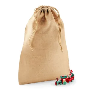 Sacche XL in Juta Sostenibile con Coulisse per Merchandising e Uso Promozionale - Product Image 5