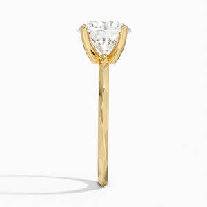 Conception personnalisée 1ct Lab Grown Diamond Round Cut 14K Solid Gold Piedra Solitaire Jewelry Ring Bague de fiançailles pour elle Cadeau - Product Image 3