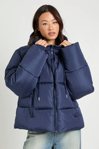 Chaqueta Acolchada de Lona Transpirable para Mujer, con Capucha, Ligera, Cortavientos, para Clima Frío - Product Image 4