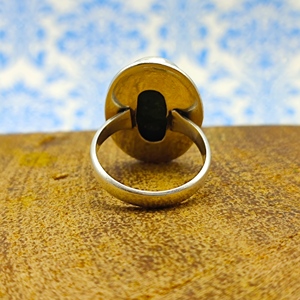 Trendy Bohemian 925 Silver Artisan <b>Crafted</b> <b>Ring</b> with Natural Malachite Bezel Setting Inlay Party Wedding Gift - Product Image 2